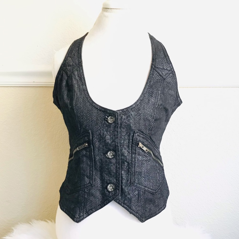 DKNY Jeans Snakeskin Print Vest